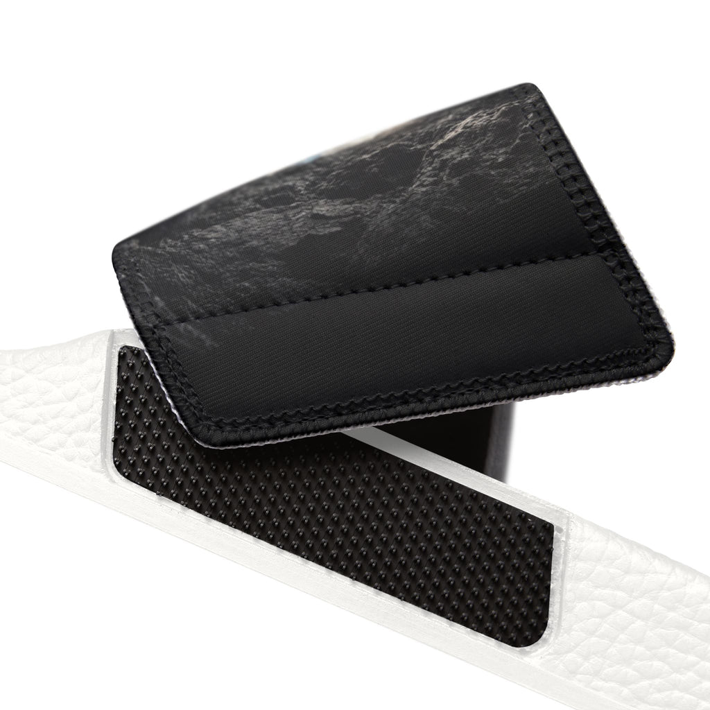 Men's Slide Sandals — Dark Moon Abstract Strap Design
