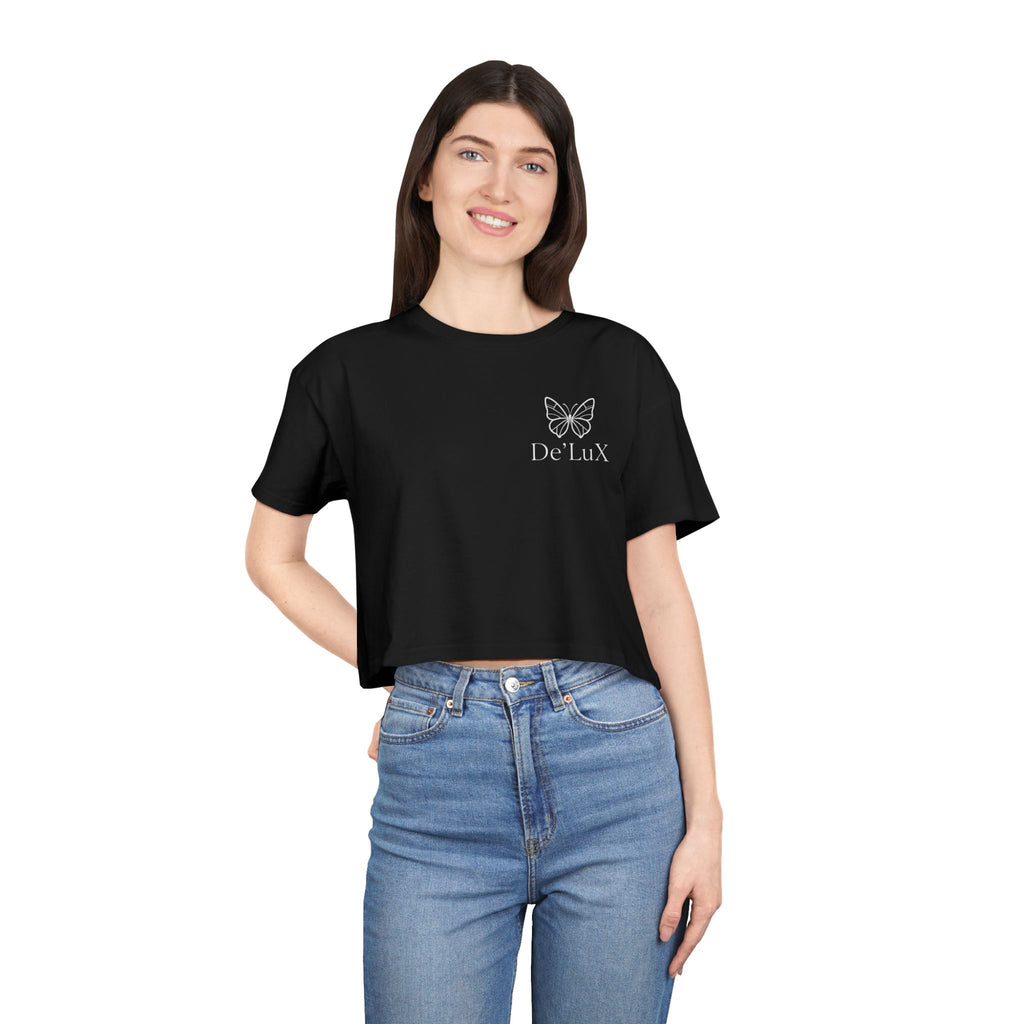 De'LuX Butterfly Women's Crop Tee - Feminine Casual Top