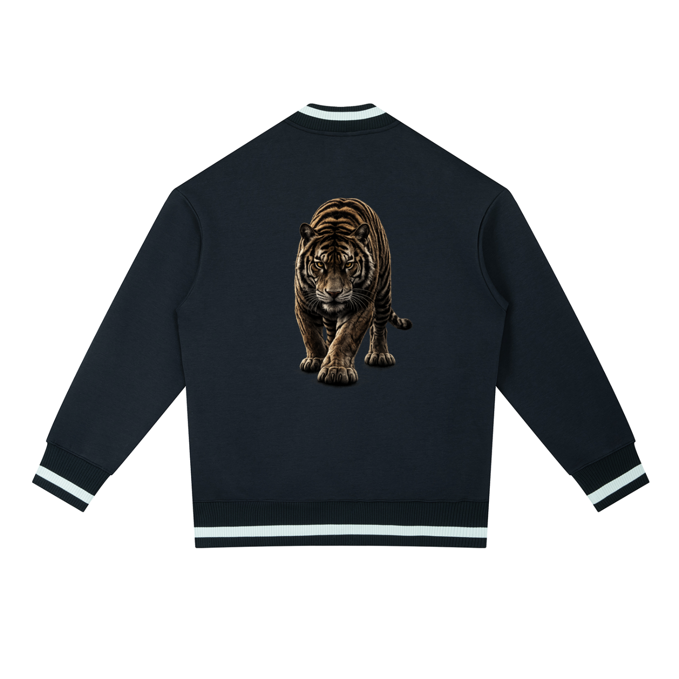 Tiger Contrast Piping Zip Bomber Jacket