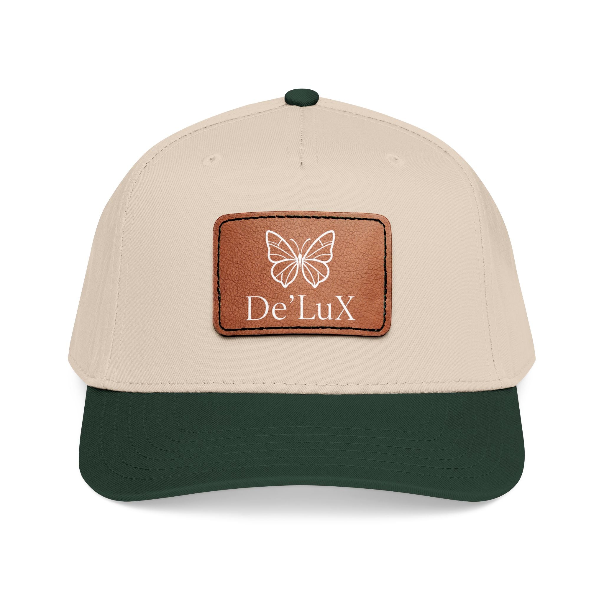 Leather Patch Baseball Cap — De'LuX Butterfly Mid-Profile Hat
