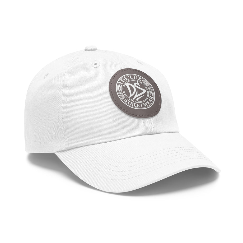 Deluxe Streetwear Leather Patch Dad Hat — Round Logo Cap