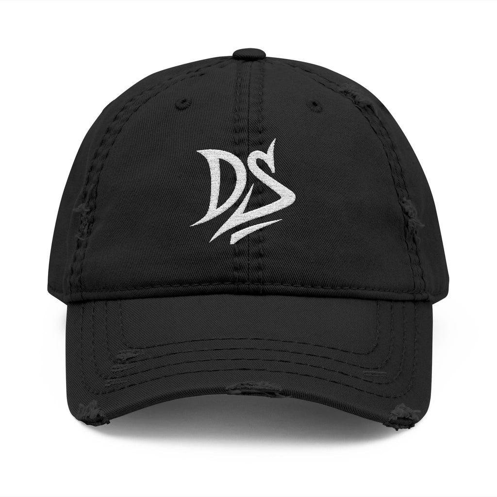 Distressed Embroidered Dad Hat — Vintage ‘DS’ Logo Cap
