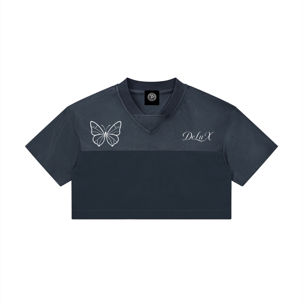 Women’s Cropped Paneled V-Neck Jersey