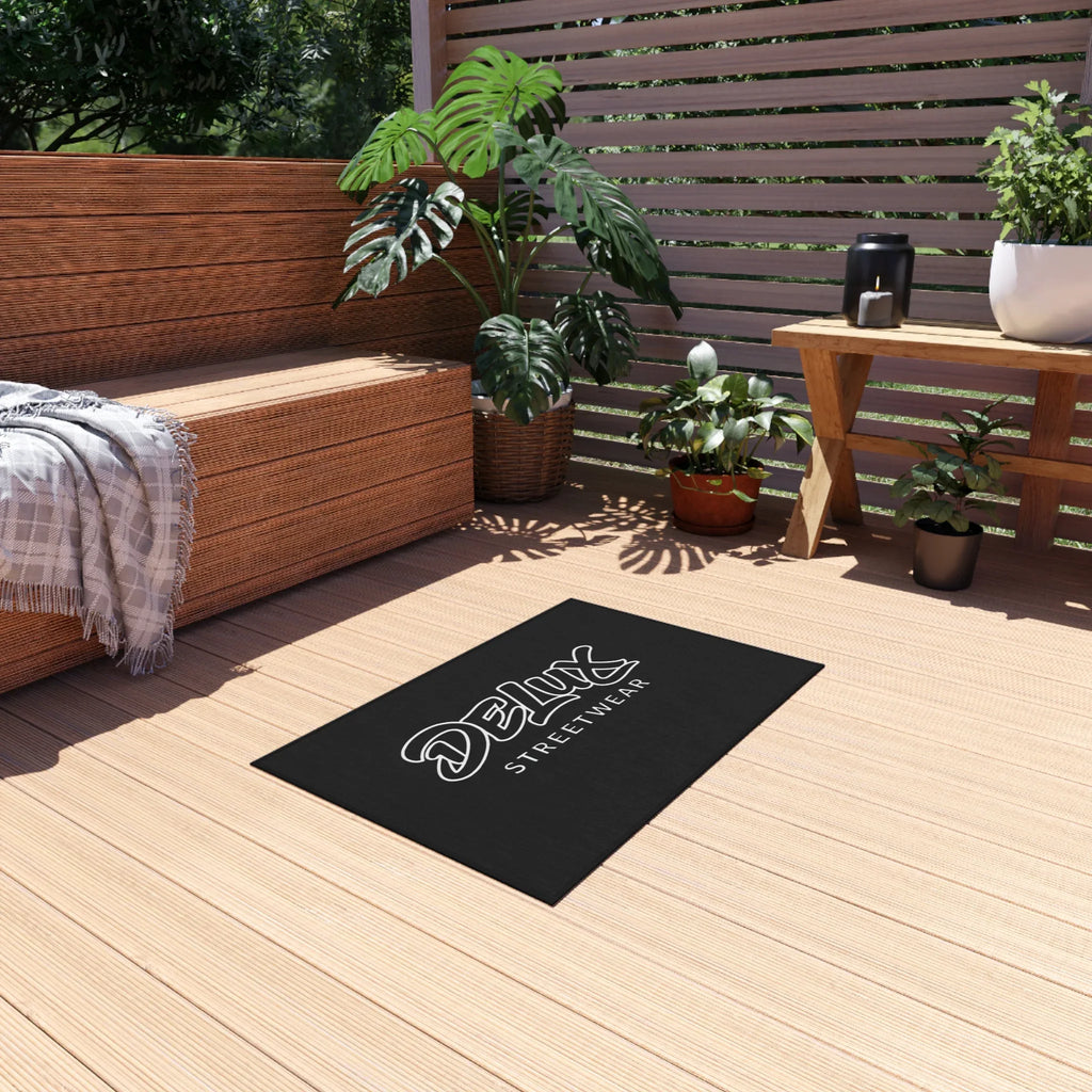 Delux Streetwear Outdoor Rug — Black Logo Doormat