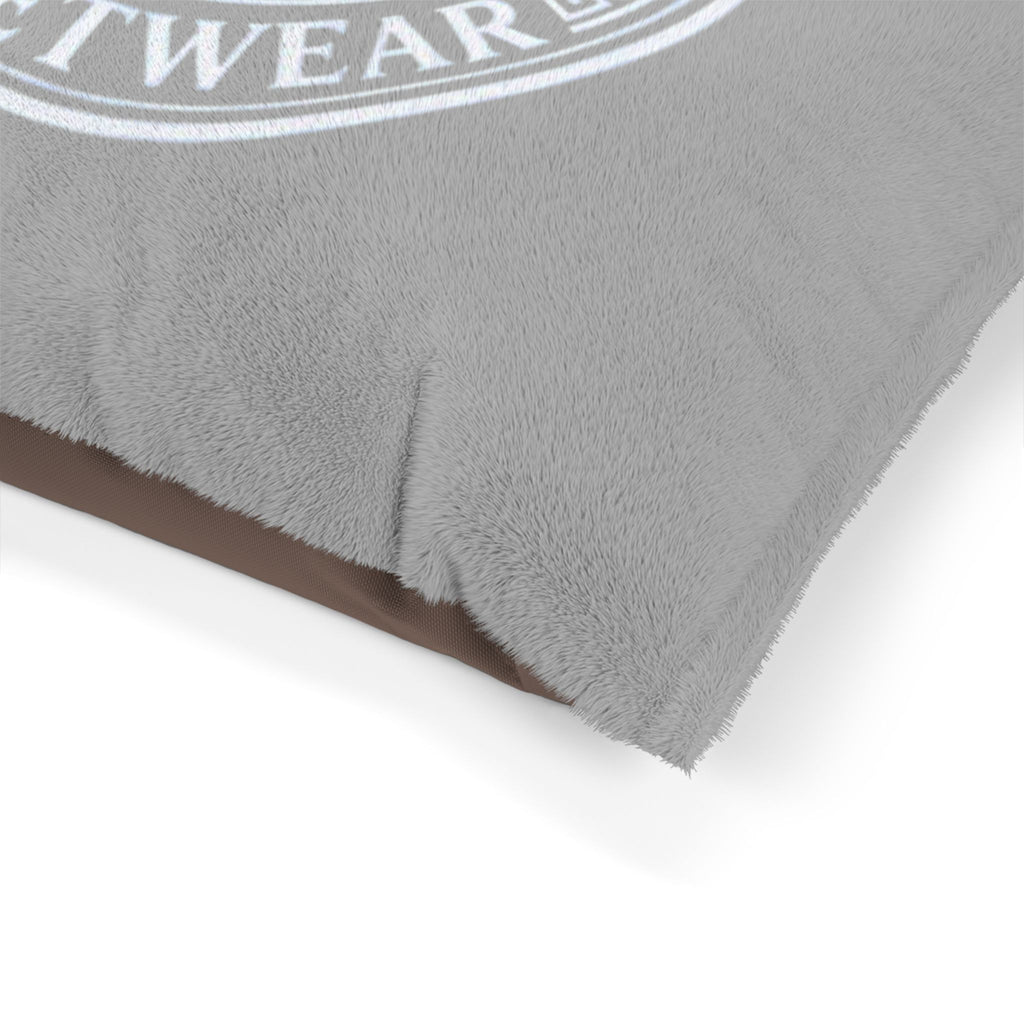 De'Lux Streetwear Logo Pet Bed – Plush Grey Dog & Cat Cushion