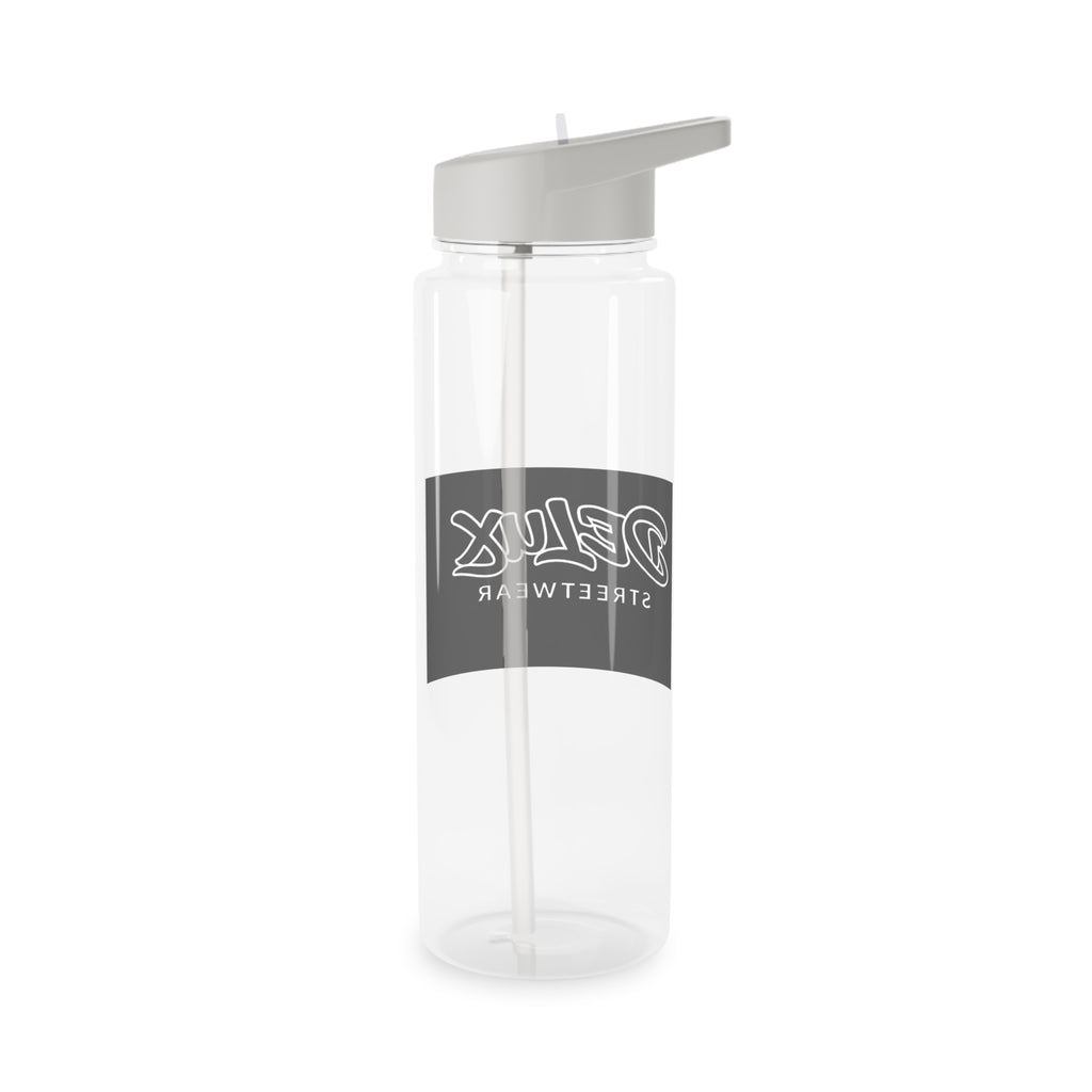 Delux Streetwear Tritan Water Bottle — Clear Sports Bottle with Straw