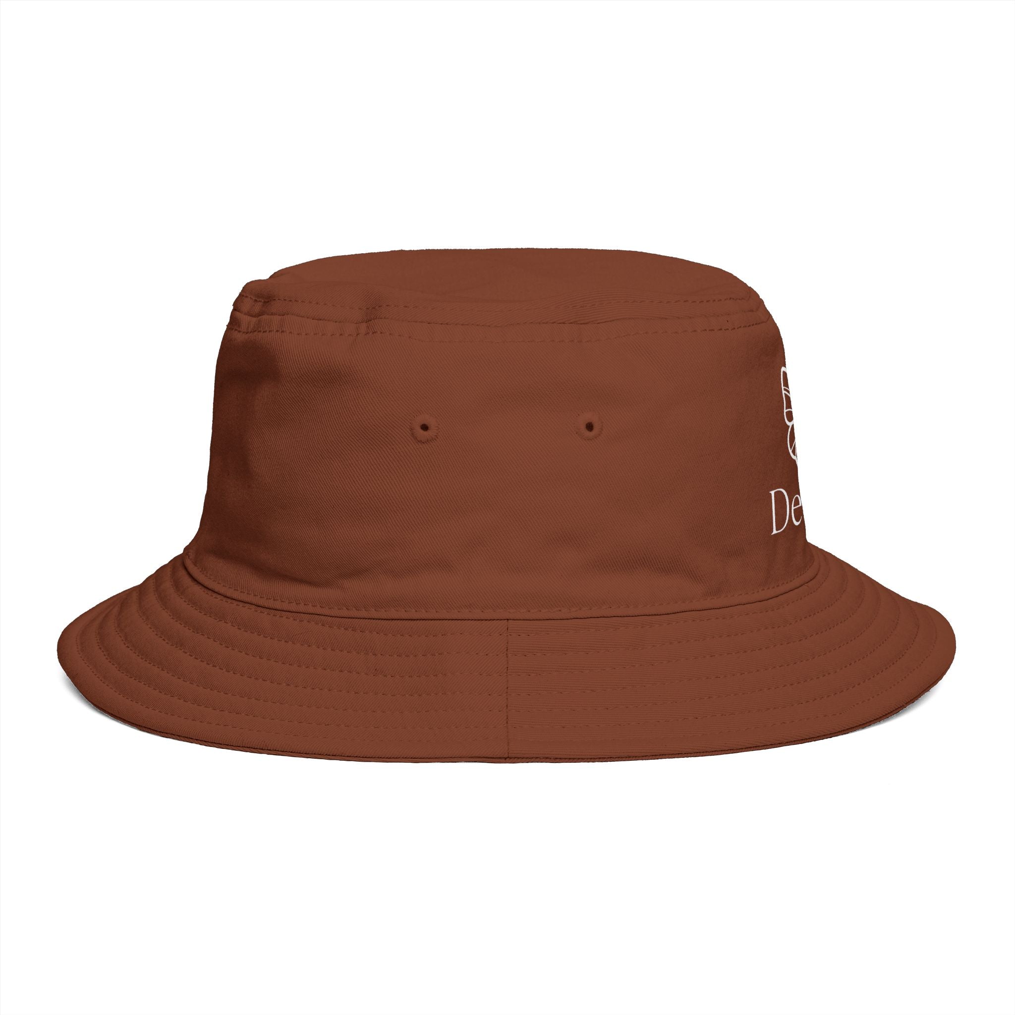 Women De’LuX Butterfly Bucket Hat — Embroidered Brown Fashion Hat