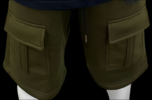 De’LuX Streetwear Army Green/Black Cargo Shorts