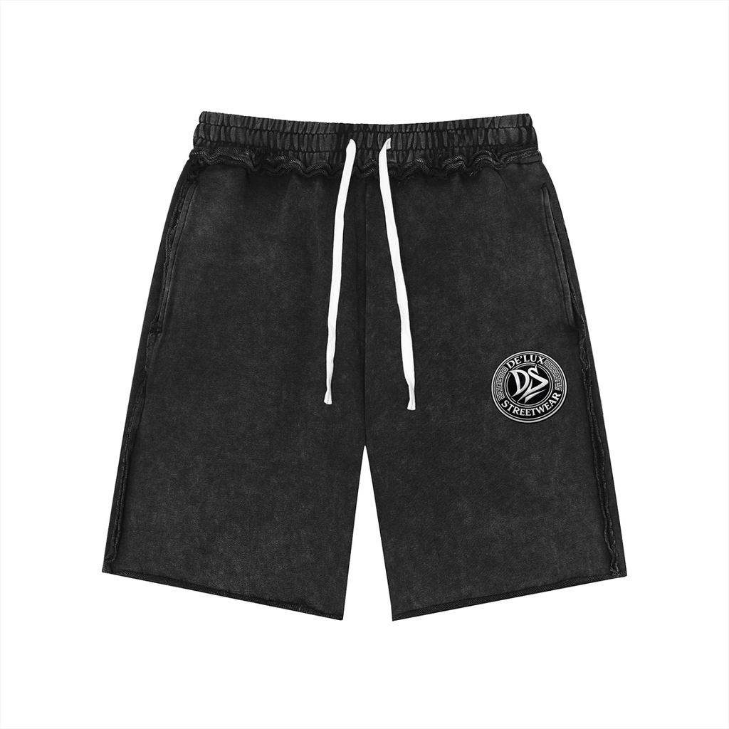 Unisex Mineral Wash Raw Edge Shorts