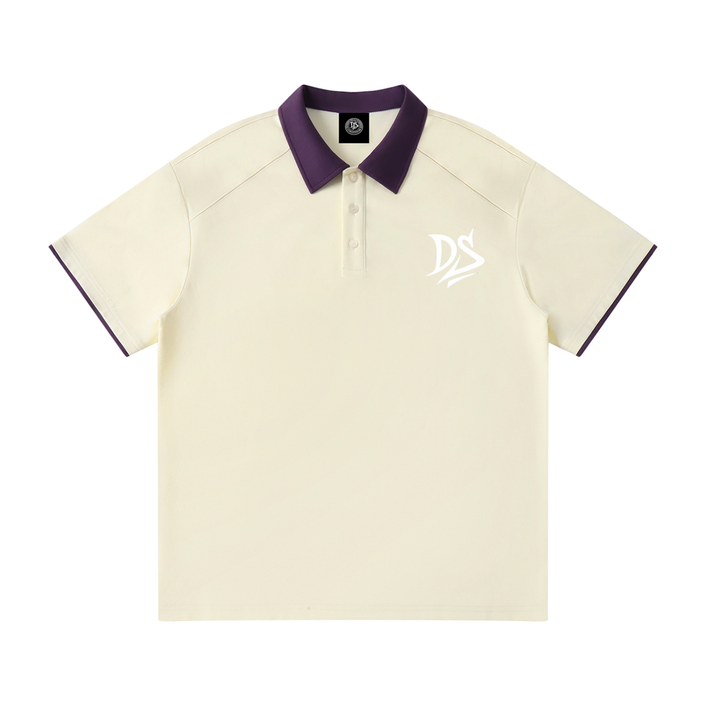 Contrast Collar Raglan Polo Shirt