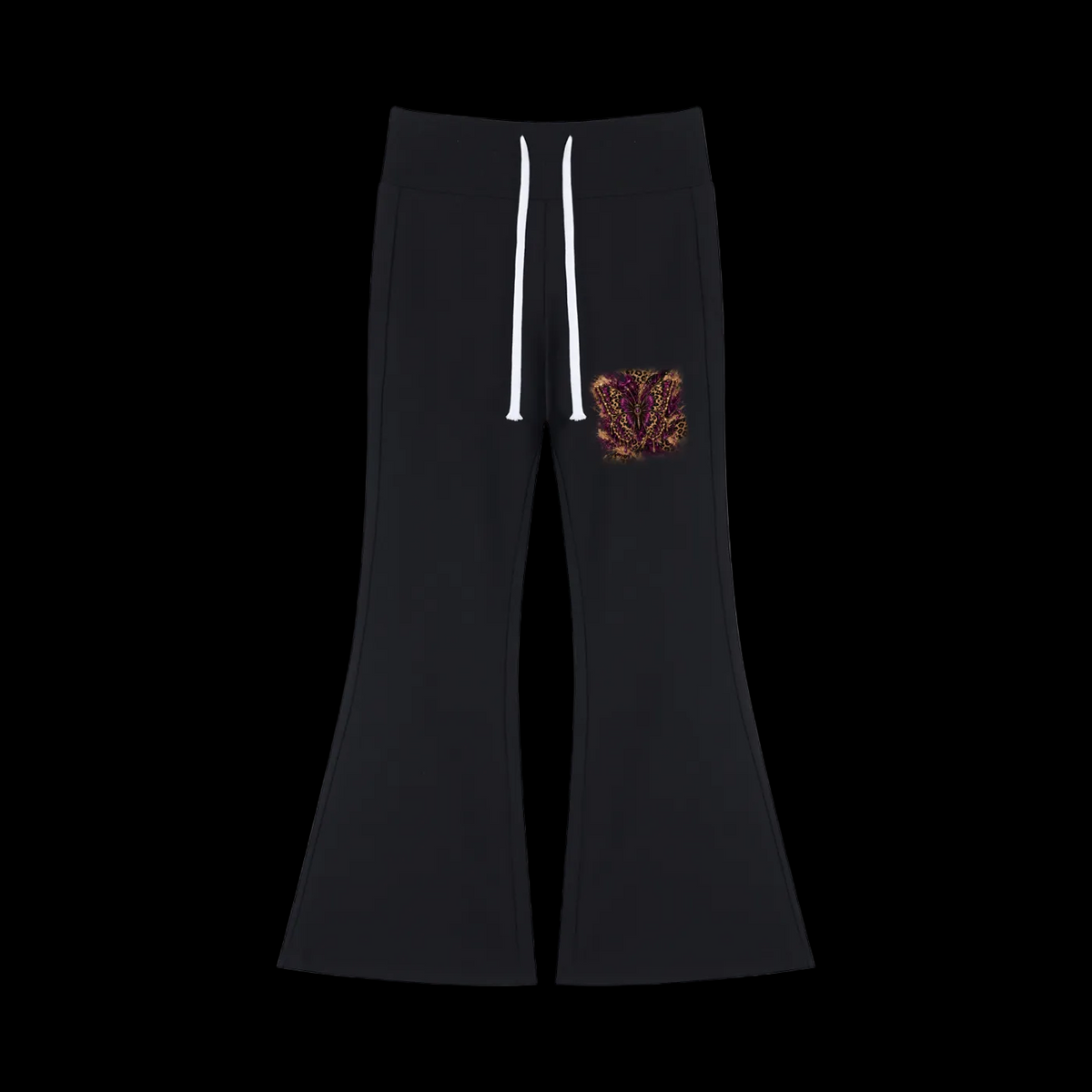 DeLuX Women's Drawstring Flared Leg Pants