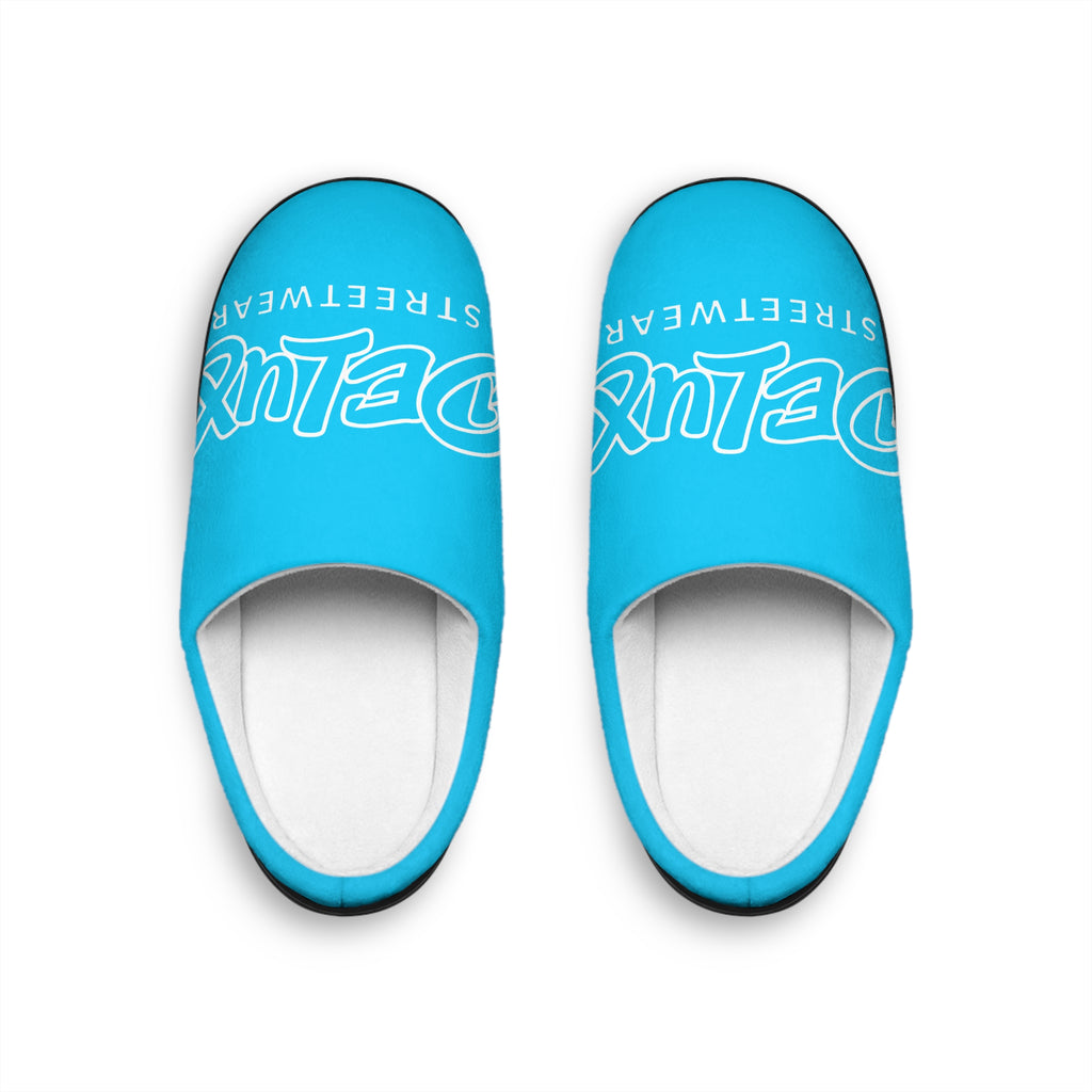 Blue 'Delux Streetwear' Men's Indoor Slippers — Cozy House Shoes