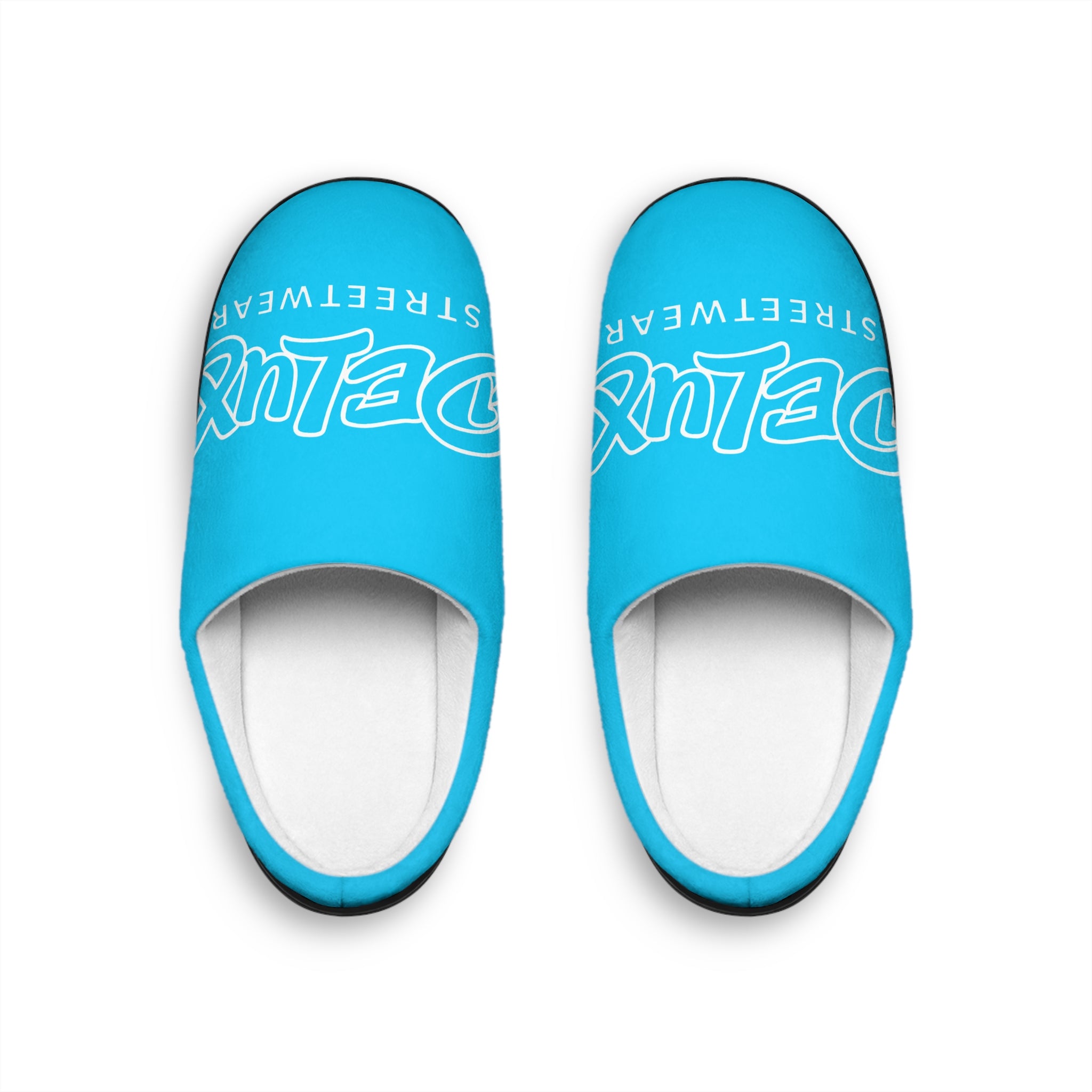 Blue 'Delux Streetwear' Men's Indoor Slippers — Cozy House Shoes