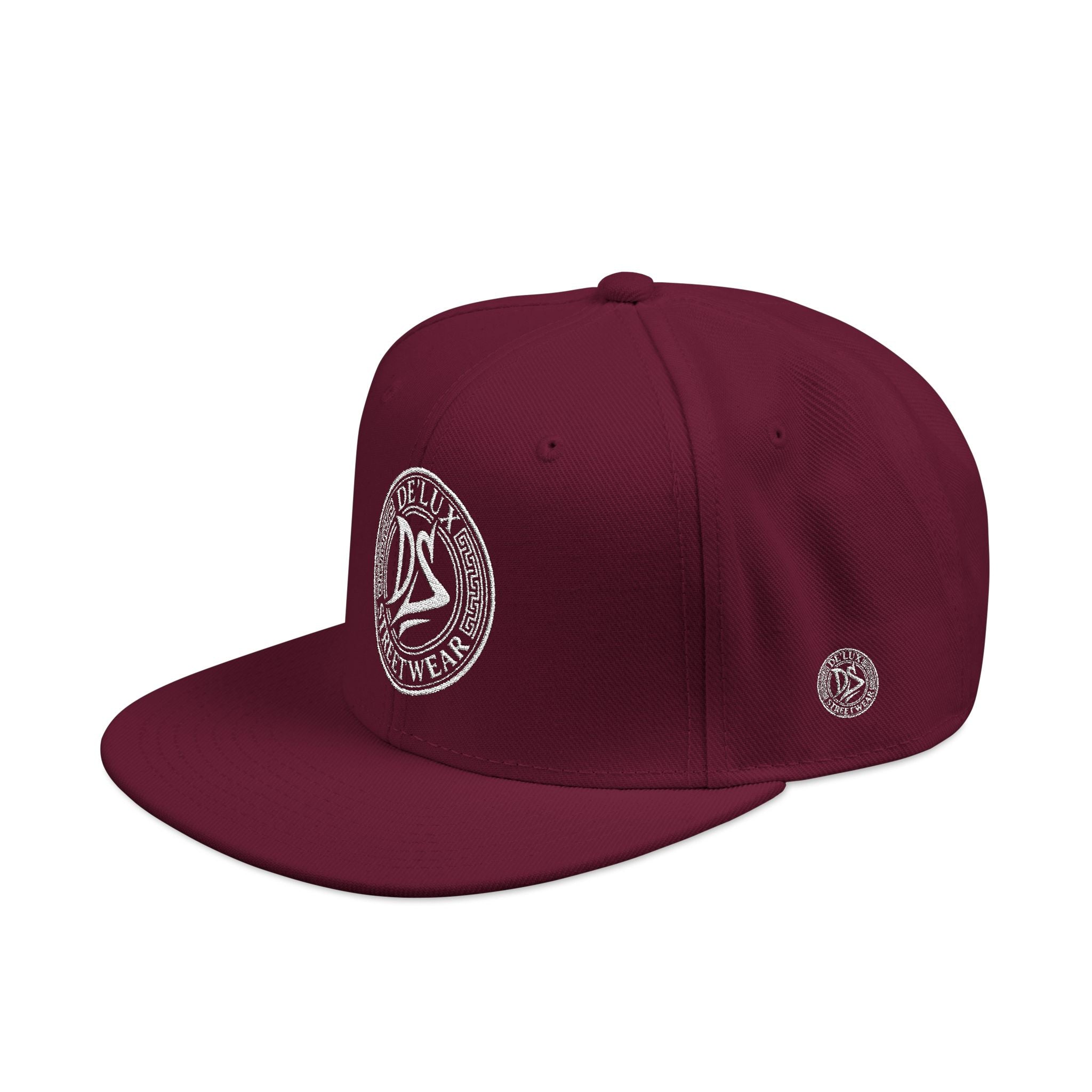 Embroidered Snapback Hat — Vintage Circle Logo Streetwear Cap