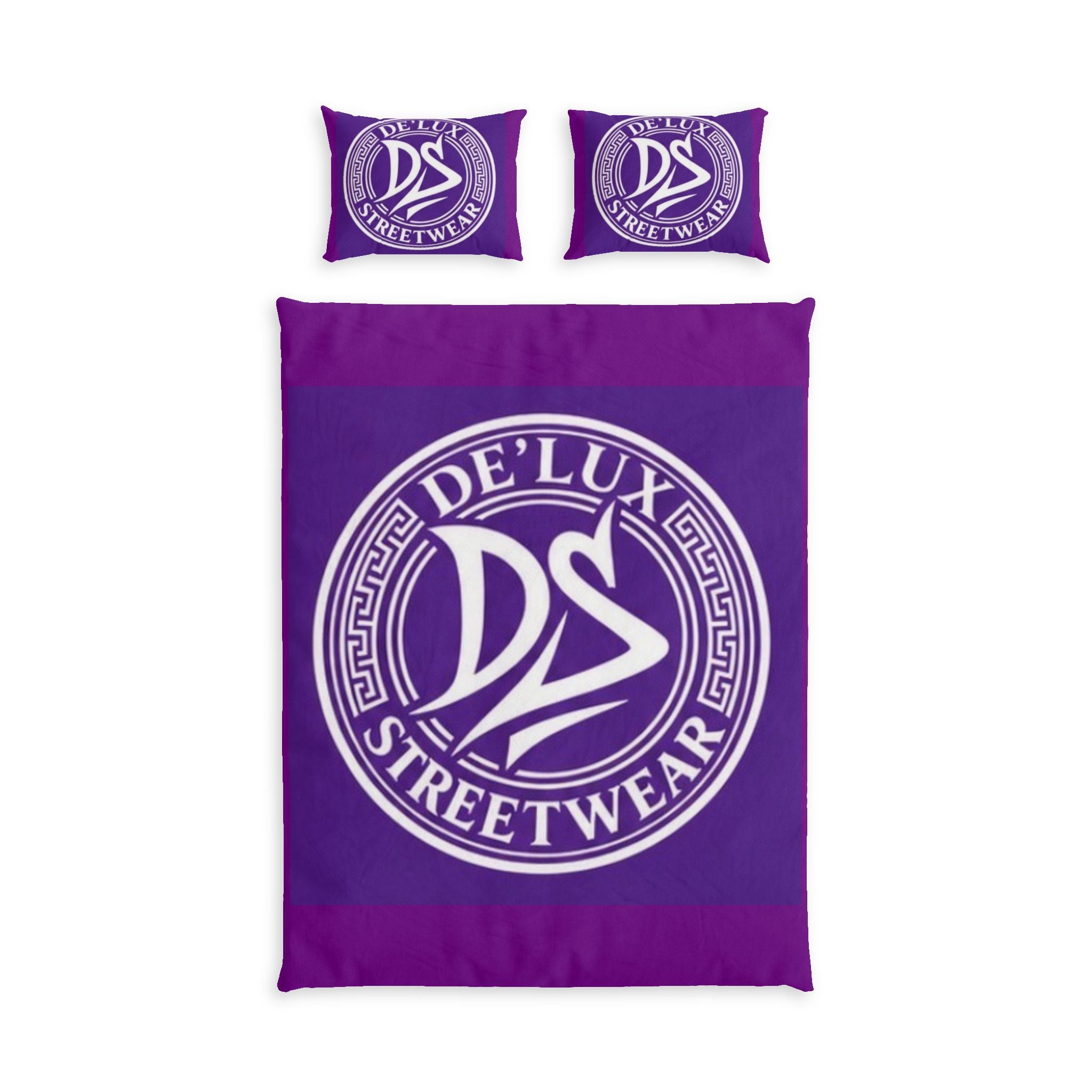 Streetwear Logo Cotton Bed Set — De’Lux DS Purple Duvet Cover