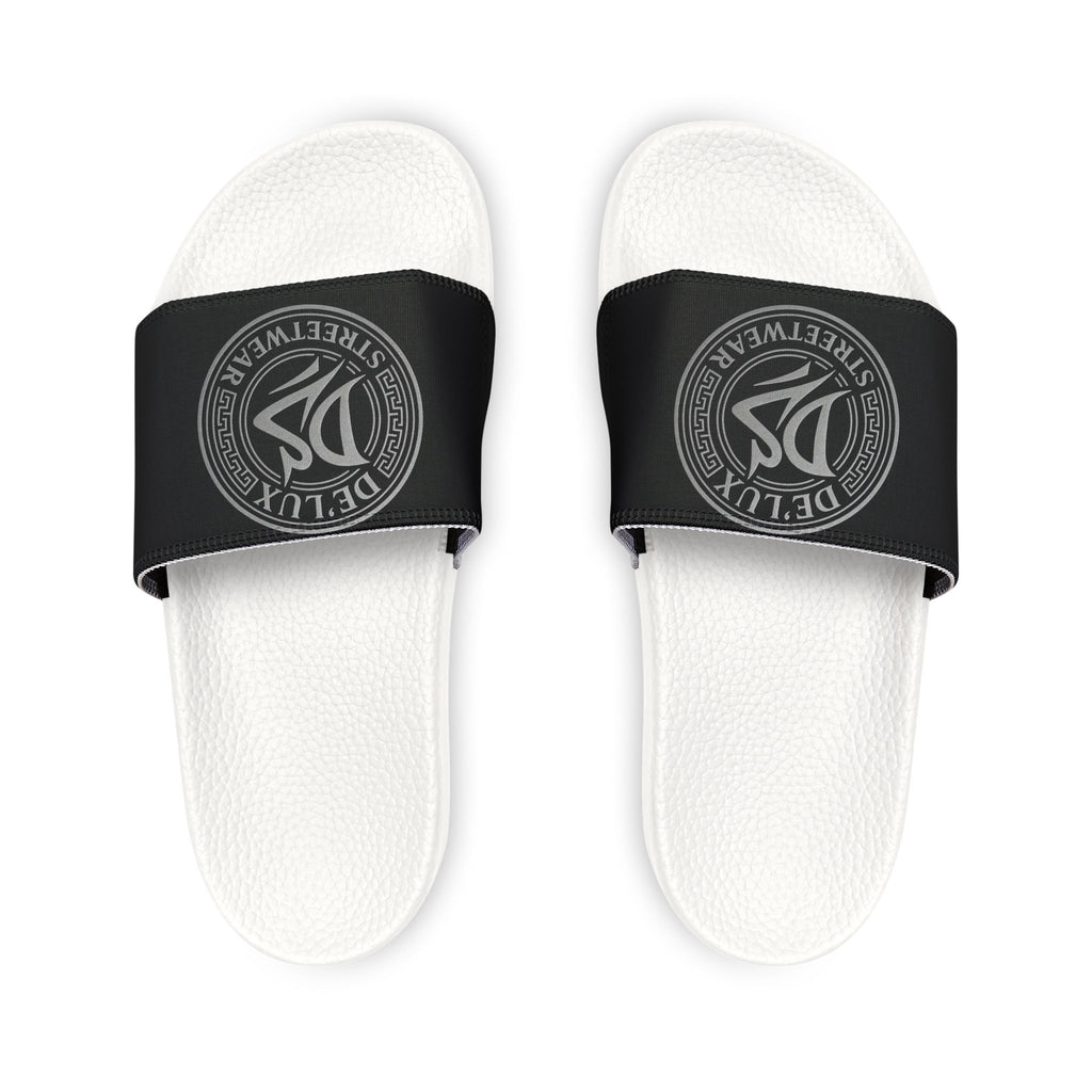 Men's Removable-Strap Slide Sandals — Black Logo Comfort Slides