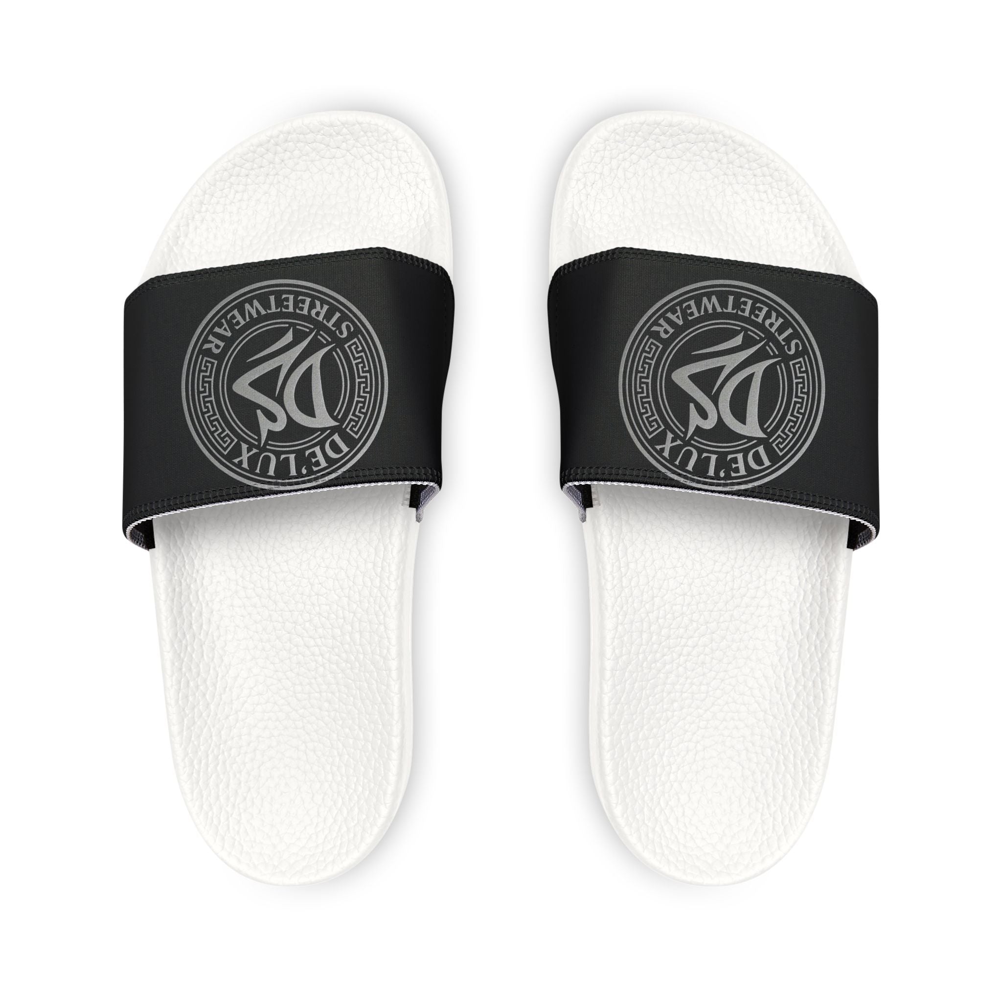 Men's Removable-Strap Slide Sandals — Black Logo Comfort Slides