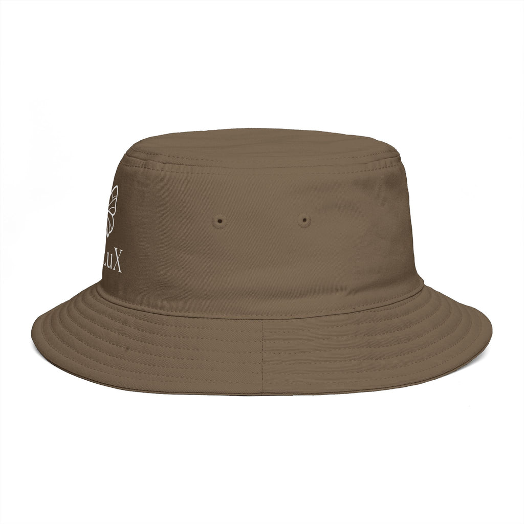 Women De’LuX Butterfly Bucket Hat — Embroidered Brown Fashion Hat