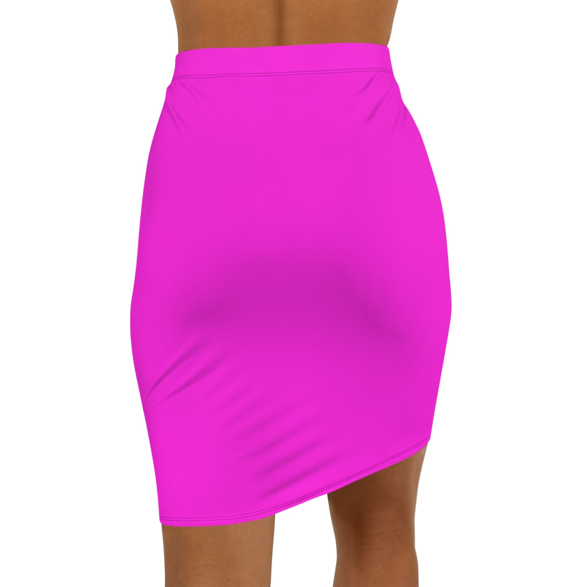 Pink Butterfly De'Lux Pencil Skirt — Women's Mid-Waist Fashion Skirt