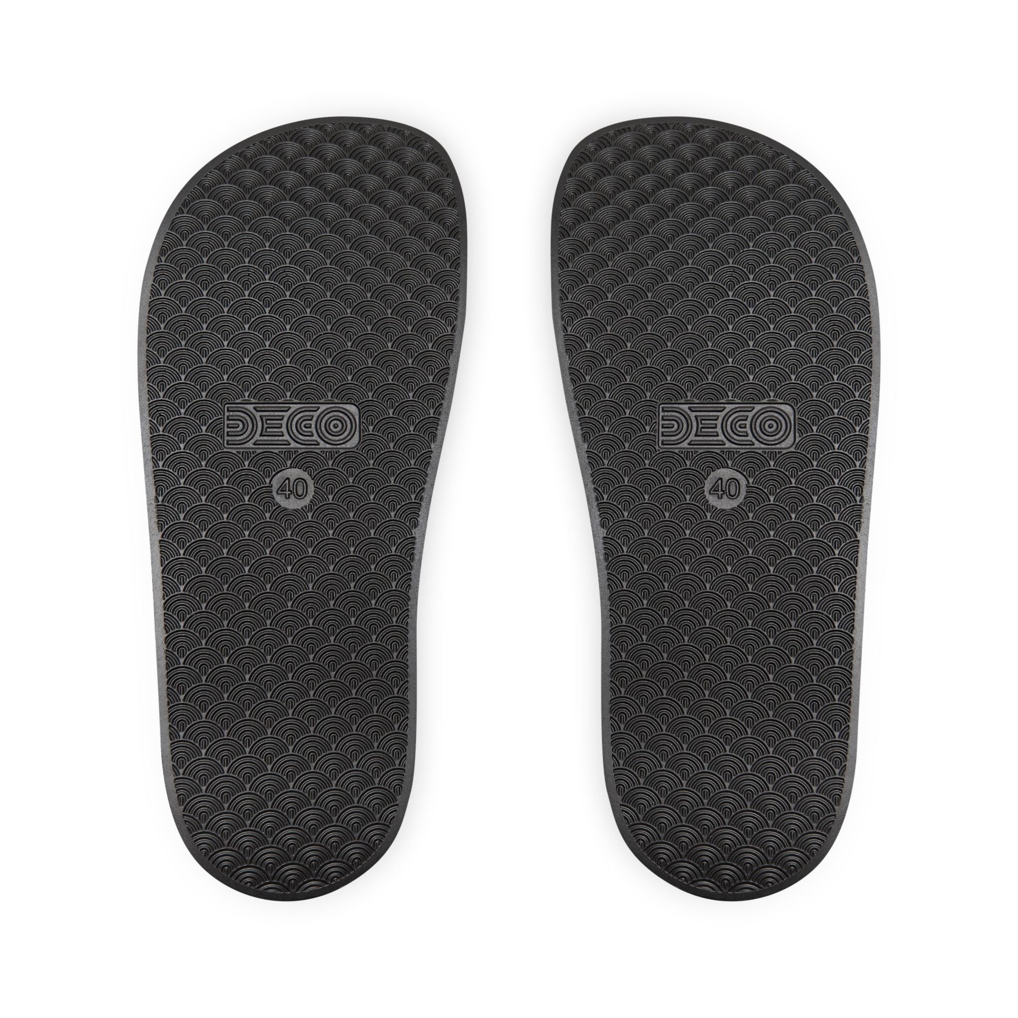 Men's Slide Sandals — Dark Moon Abstract Strap Design