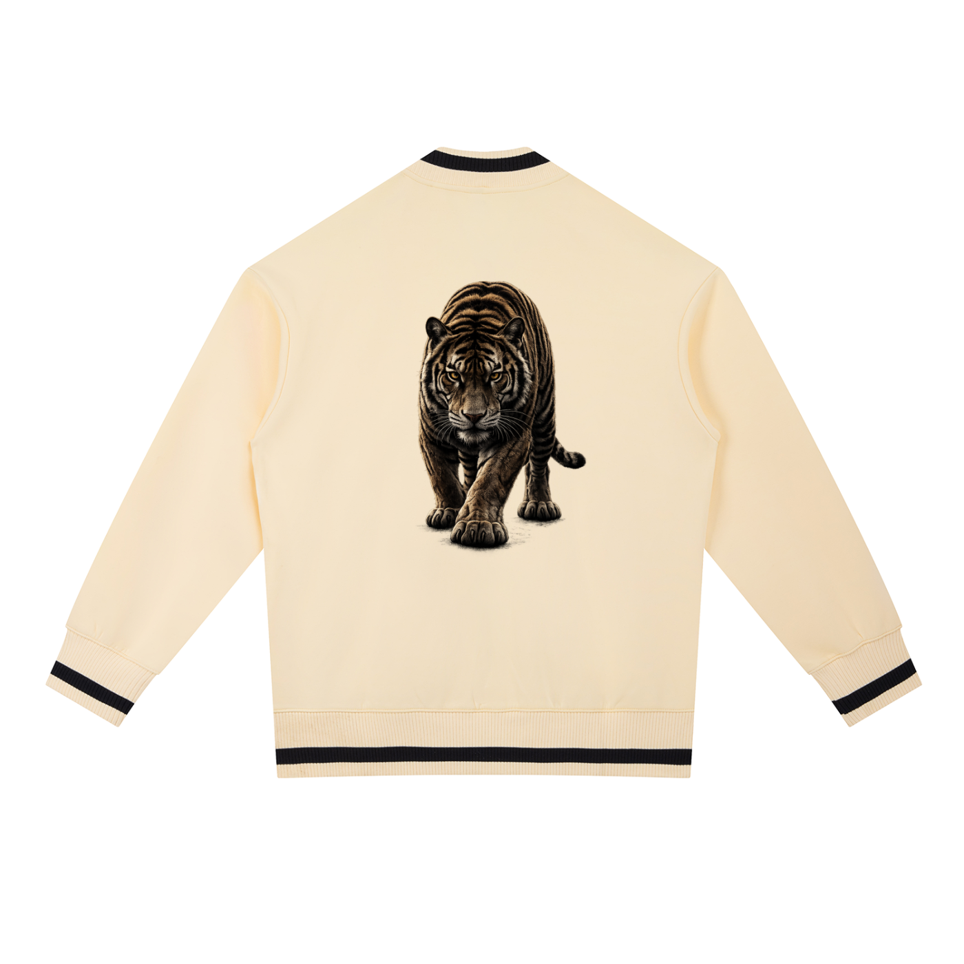 Tiger Contrast Piping Zip Bomber Jacket