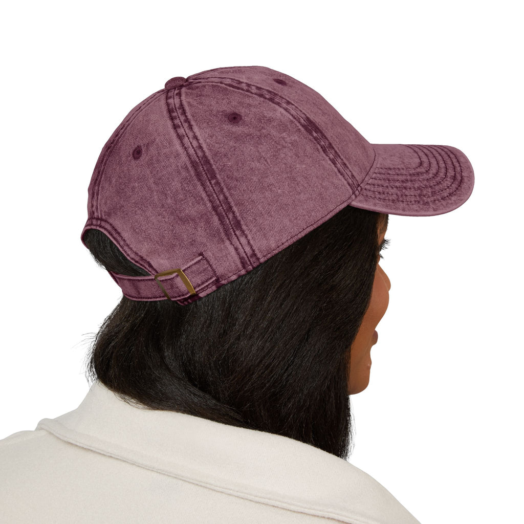 Embroidered Butterfly Vintage Cap — Red Distressed Dad Hat with "DeLuX" Text
