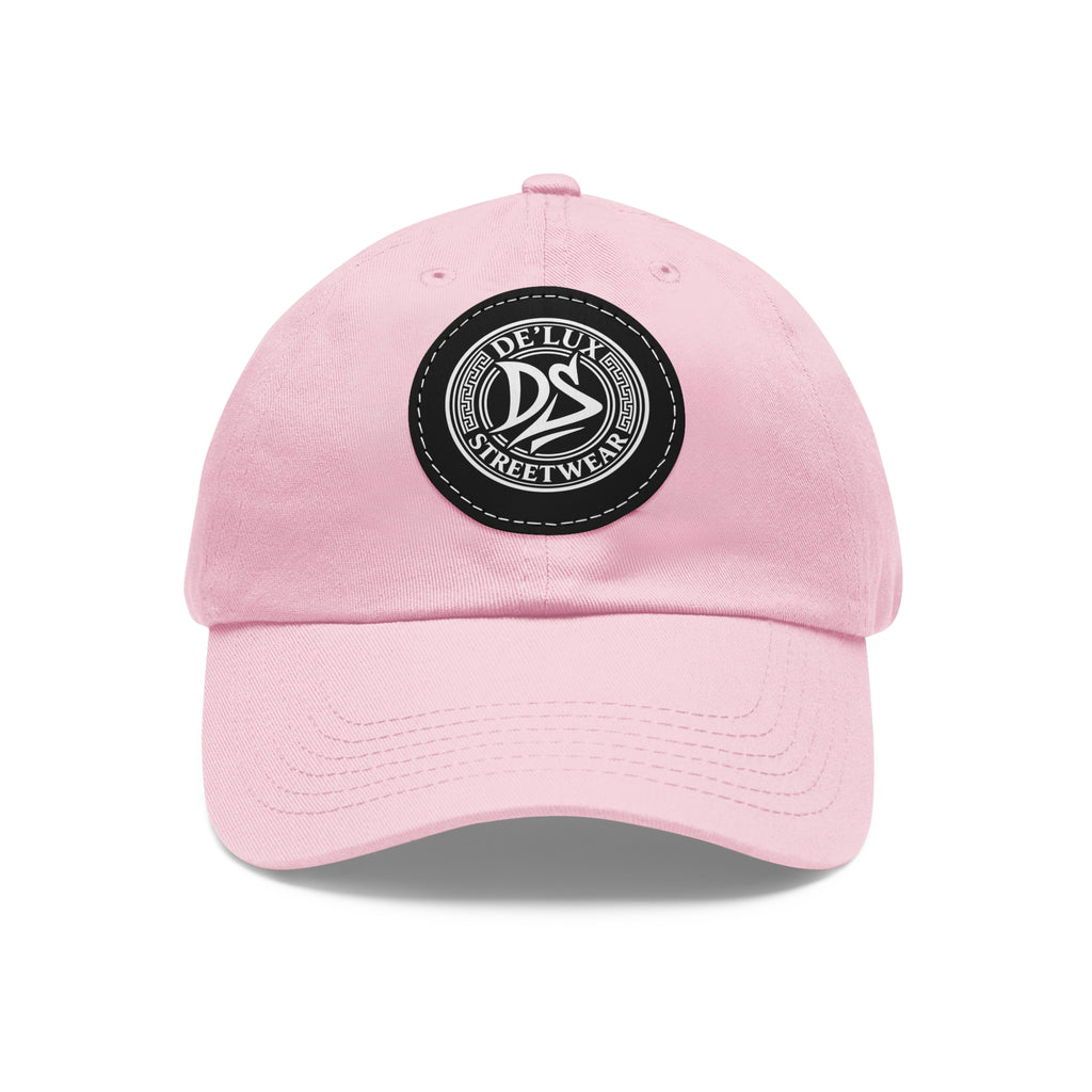 Deluxe Streetwear Leather Patch Dad Hat — Round Logo Cap