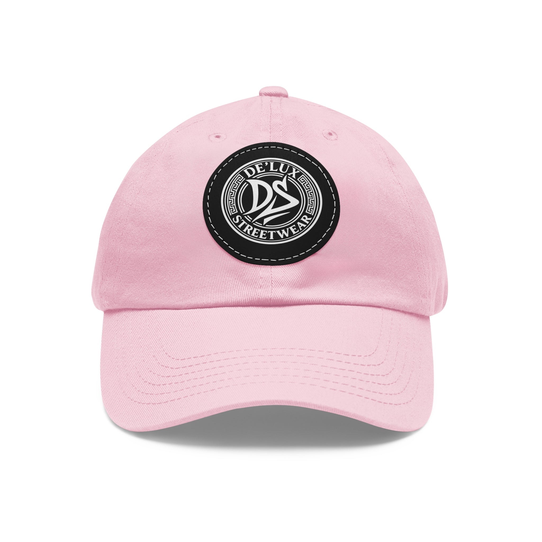 Deluxe Streetwear Leather Patch Dad Hat — Round Logo Cap