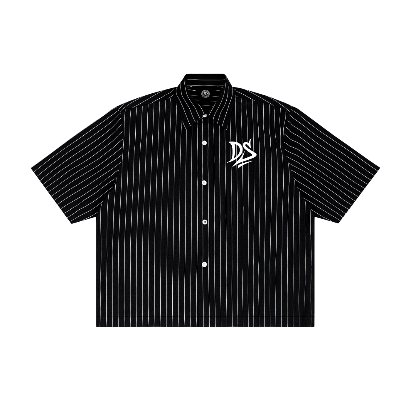 Unisex Striped Boxy Button-Up Shirt
