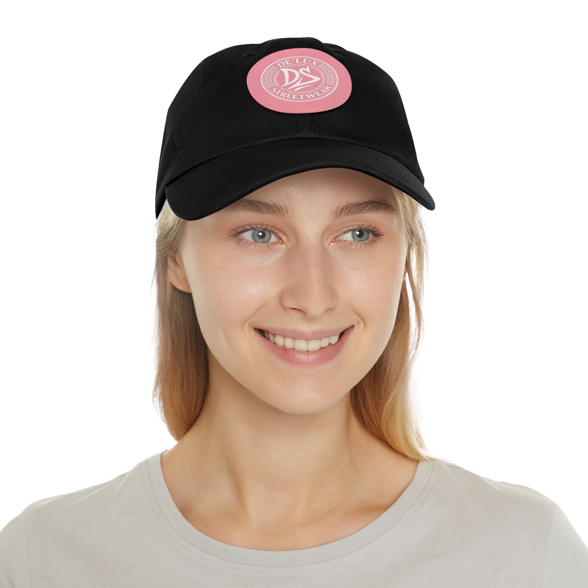 Deluxe Streetwear Leather Patch Dad Hat — Round Logo Cap