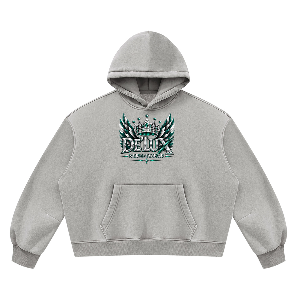 DeLuX Vintage Wash Boxy Fleece Hoodie