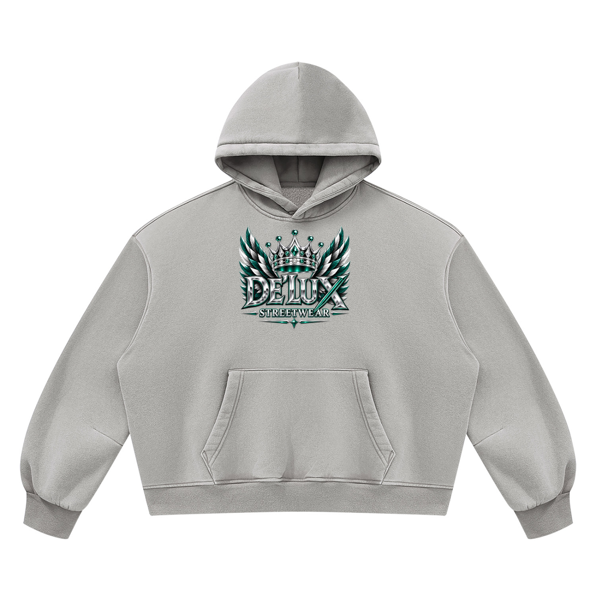 DeLuX Vintage Wash Boxy Fleece Hoodie