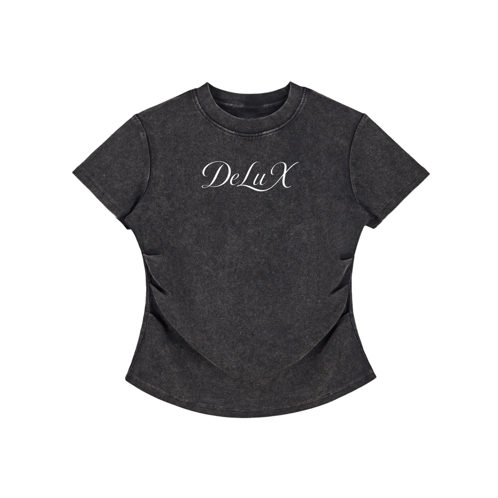 Vintage Washed Bodycon Cotton T-Shirt