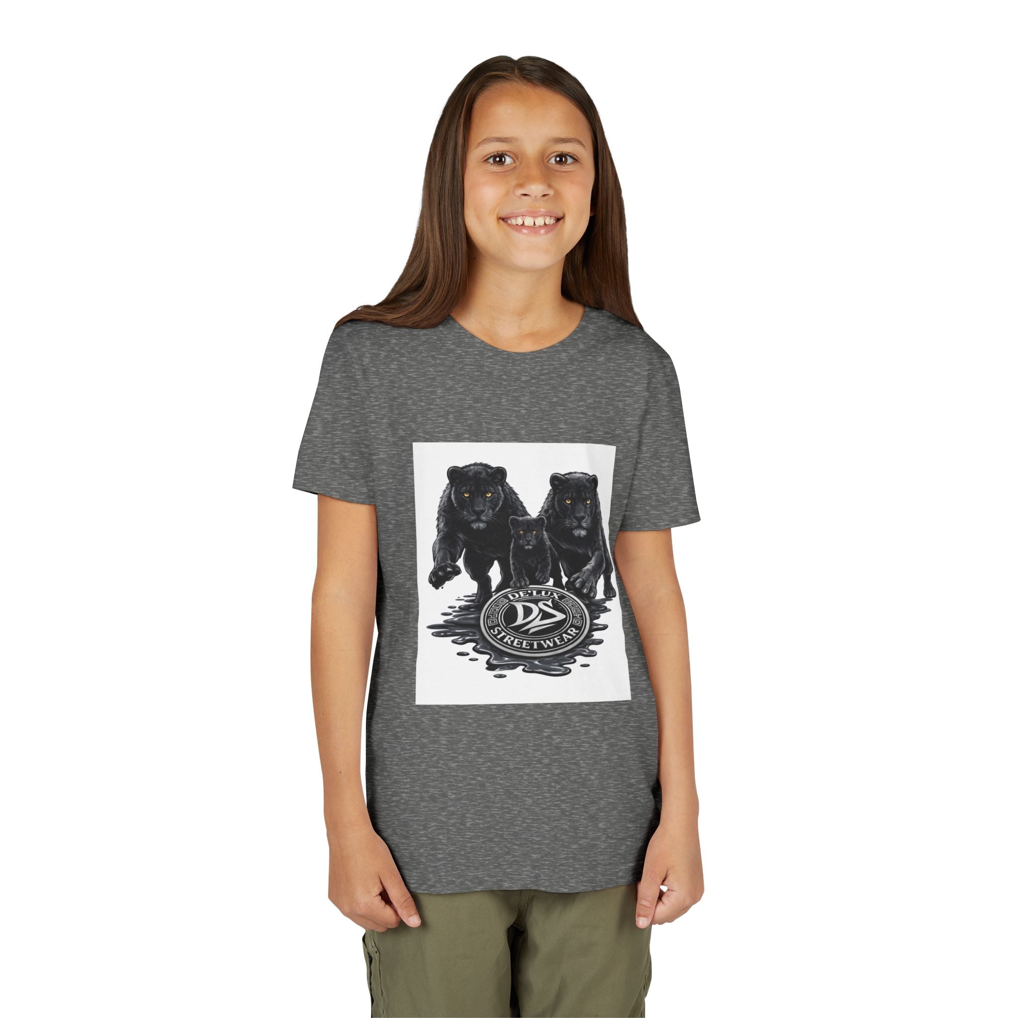Youth Tee — Twin Black Panthers Graphic Kids T-Shirt