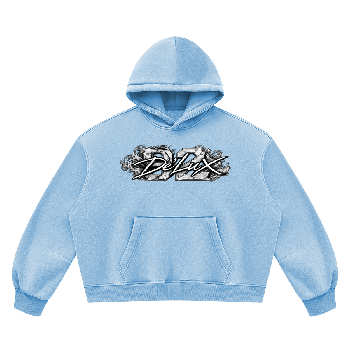 DeLuX Vintage Wash Boxy Fleece Hoodie