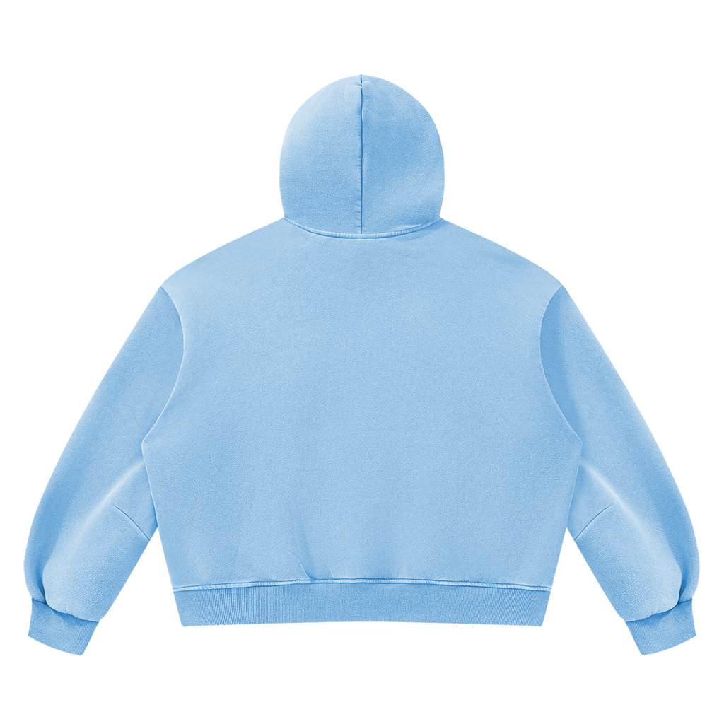 DeLuX Vintage Wash Boxy Fleece Hoodie