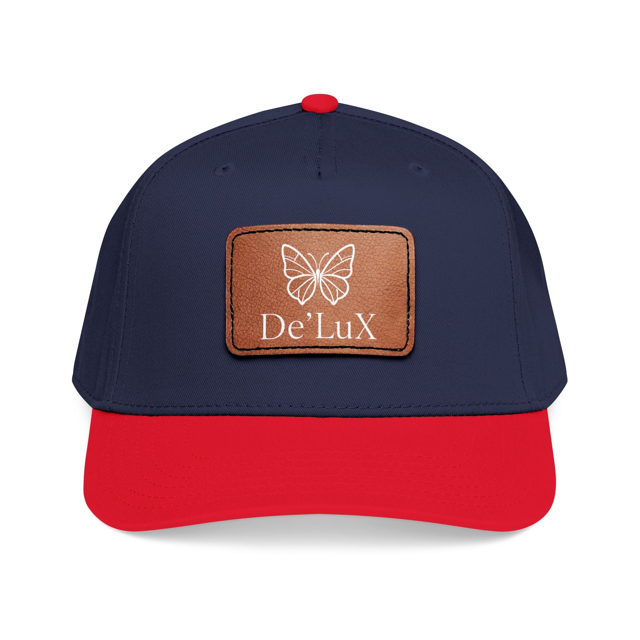 Leather Patch Baseball Cap — De'LuX Butterfly Mid-Profile Hat