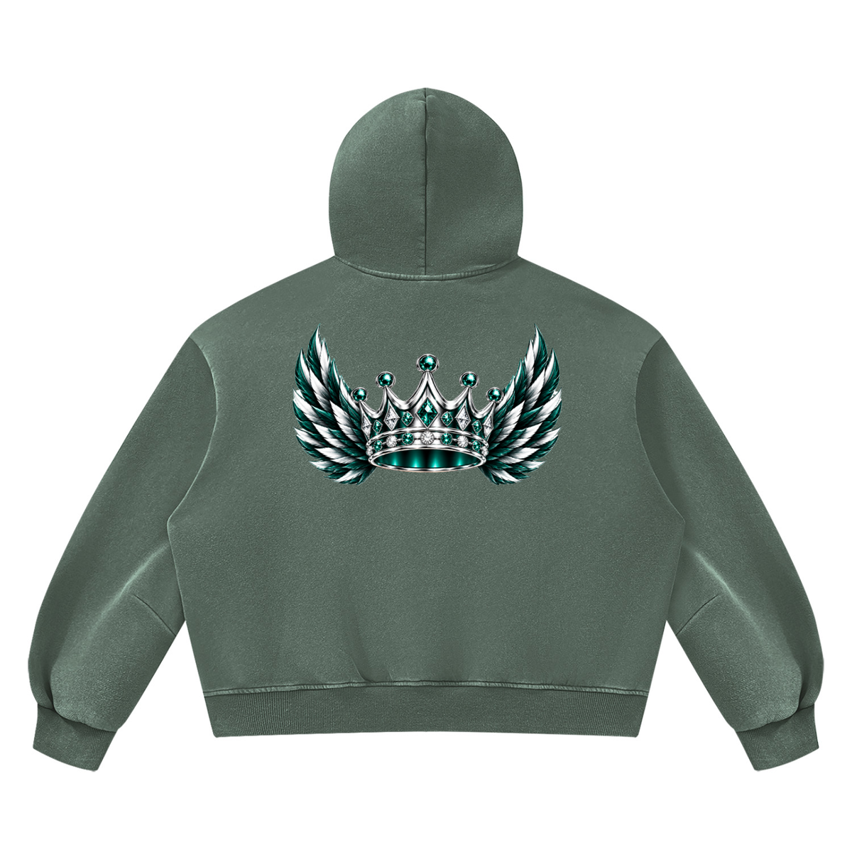 DeLuX Vintage Wash Boxy Fleece Hoodie