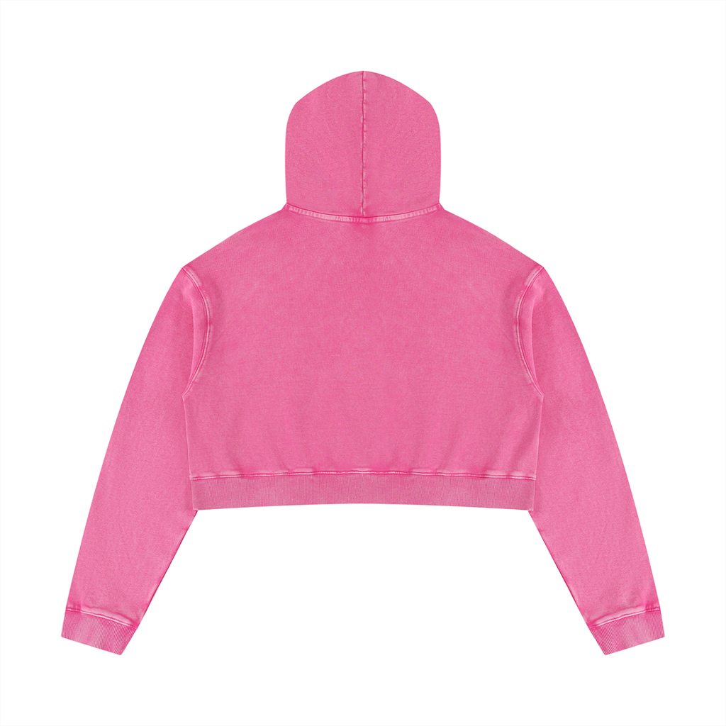 DeLuX Women’s Mineral Washed Crop Hoodie