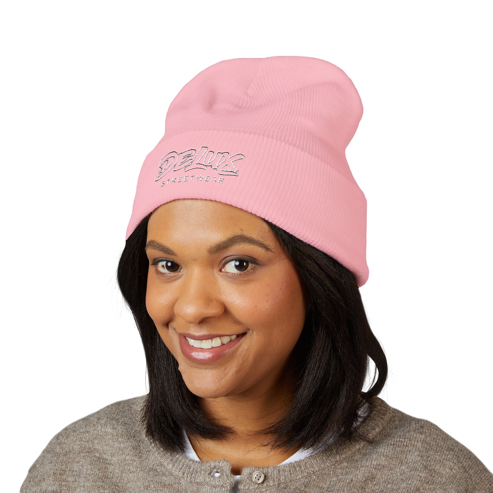 Delux Streetwear Embroidered Cuffed Beanie — Bold Knit Hat