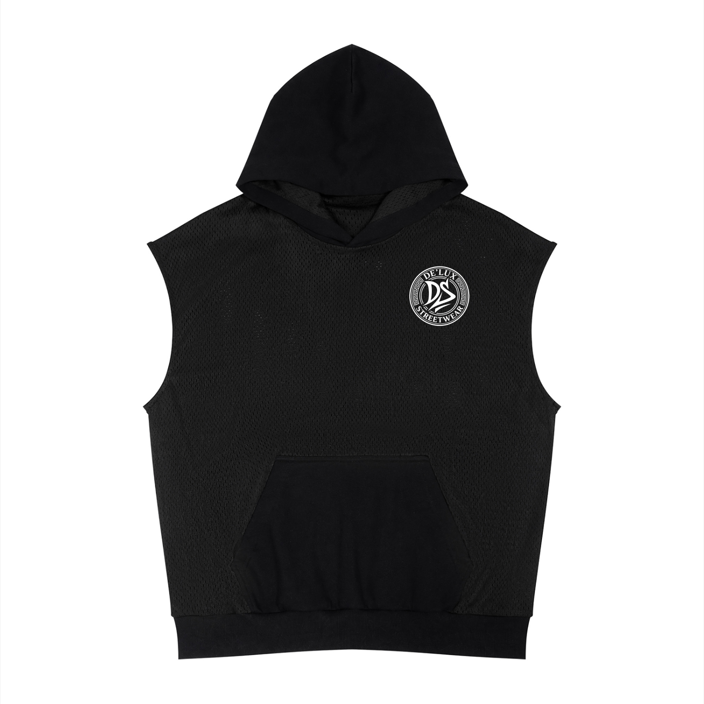 DeLuX  Panel Mesh Sleeveless Hoodie
