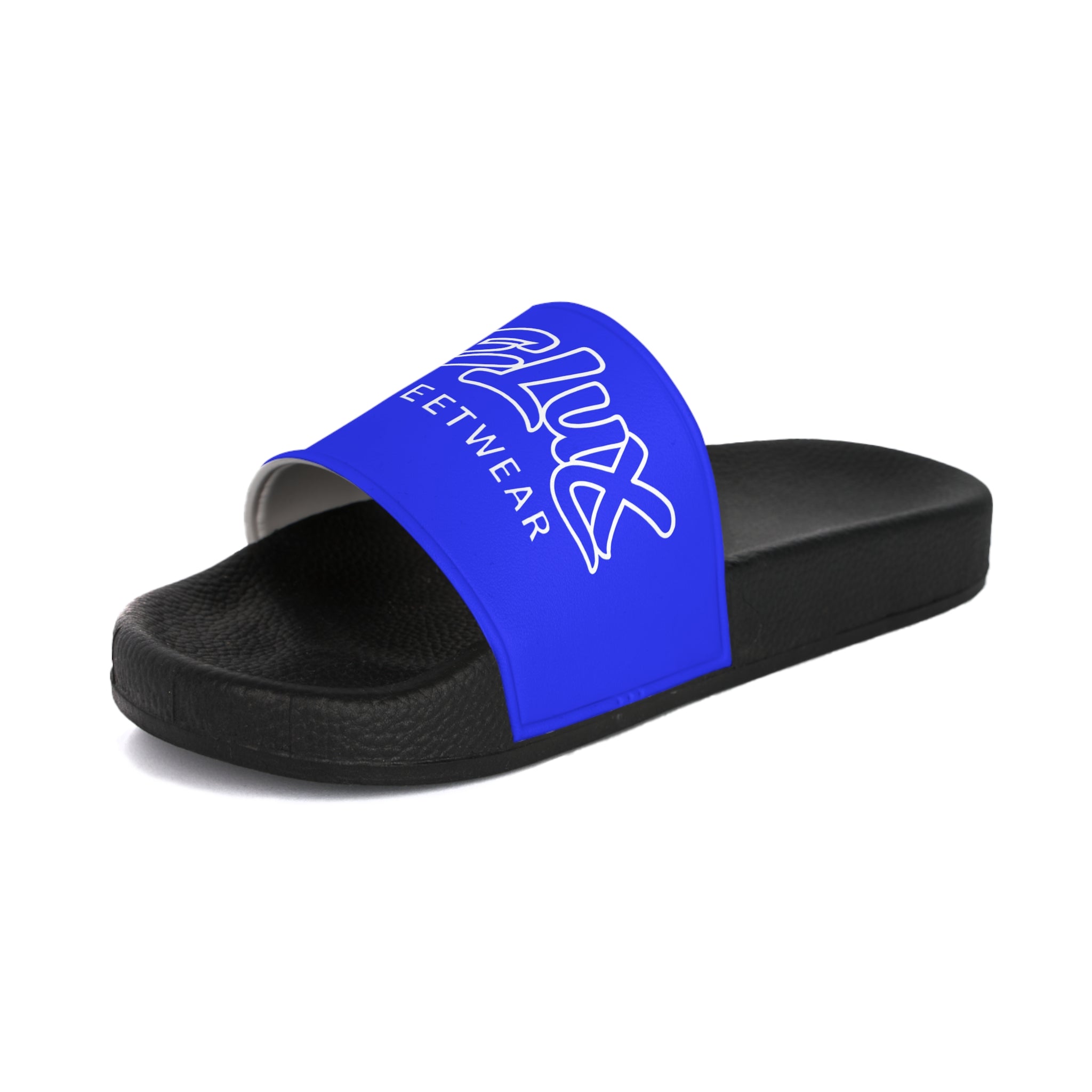 Women's Slide Sandals — DELUX Streetwear Blue Logo Slides