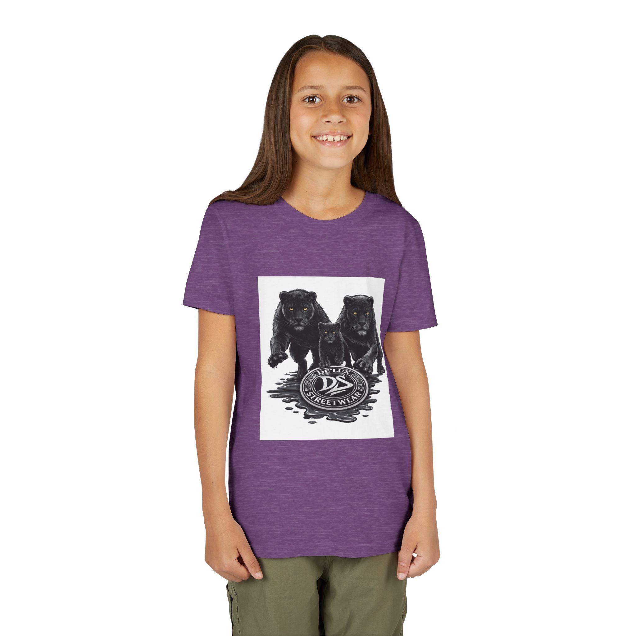 Youth Tee — Twin Black Panthers Graphic Kids T-Shirt