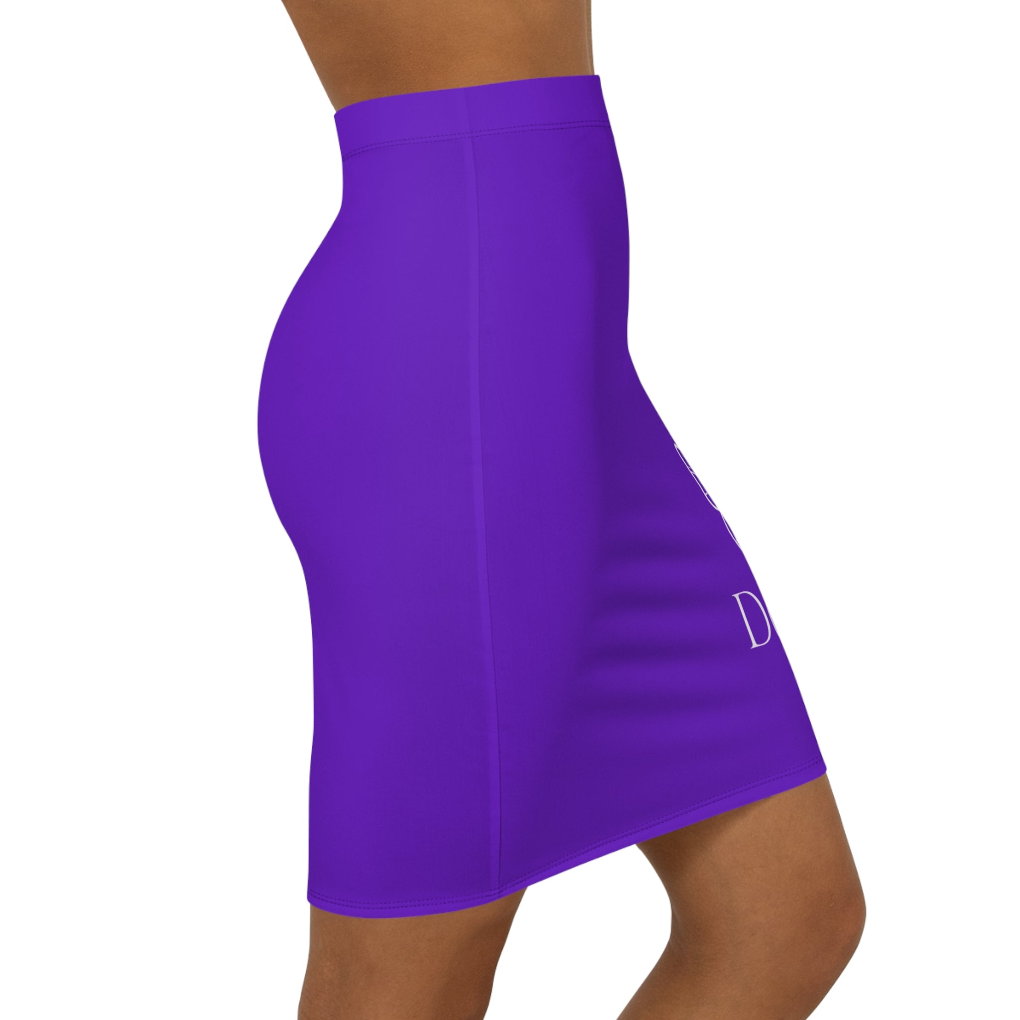 De'Lux Butterfly Pencil Skirt — Women's Mid-Waist Purple Bodycon