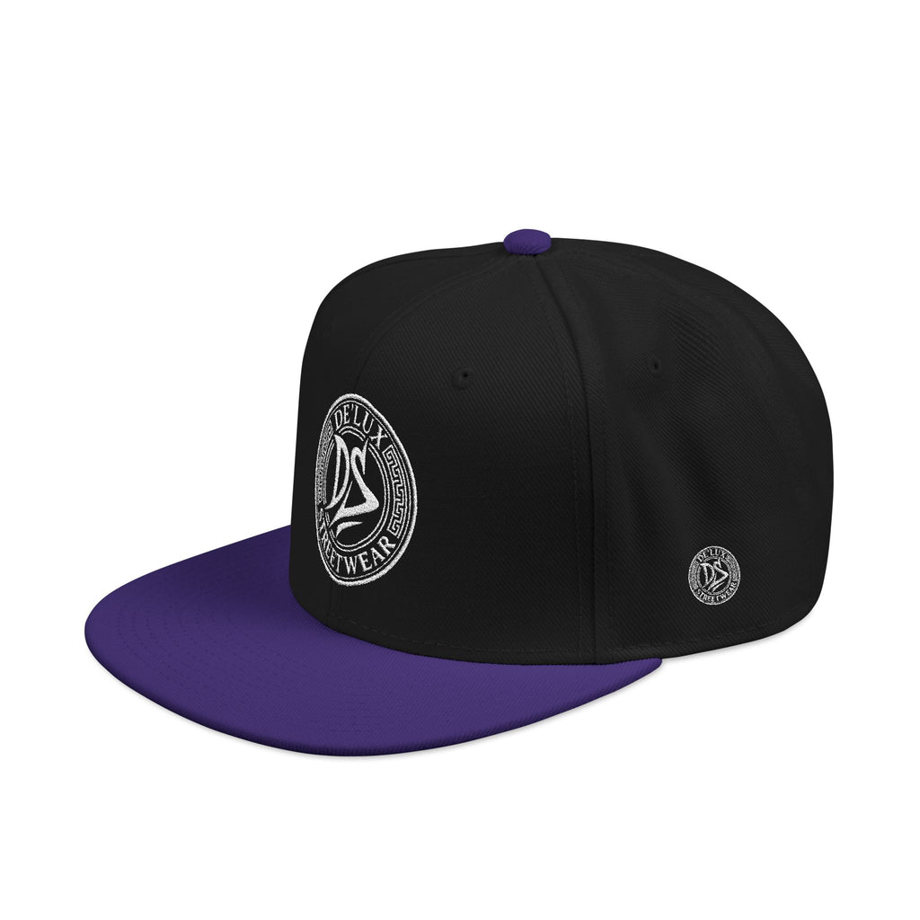 Embroidered Snapback Hat — Vintage Circle Logo Streetwear Cap
