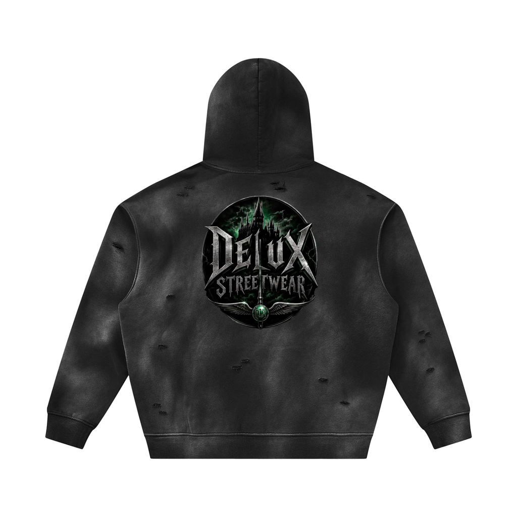 Midnight Sunfade Frayed Fleece Hoodie