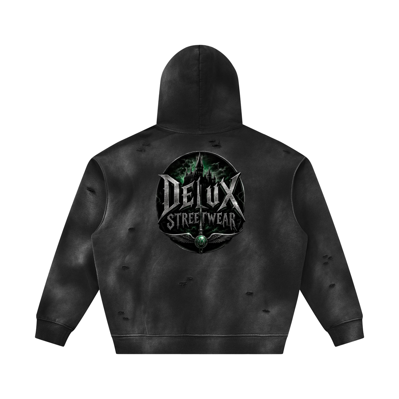 Midnight Sunfade Frayed Fleece Hoodie