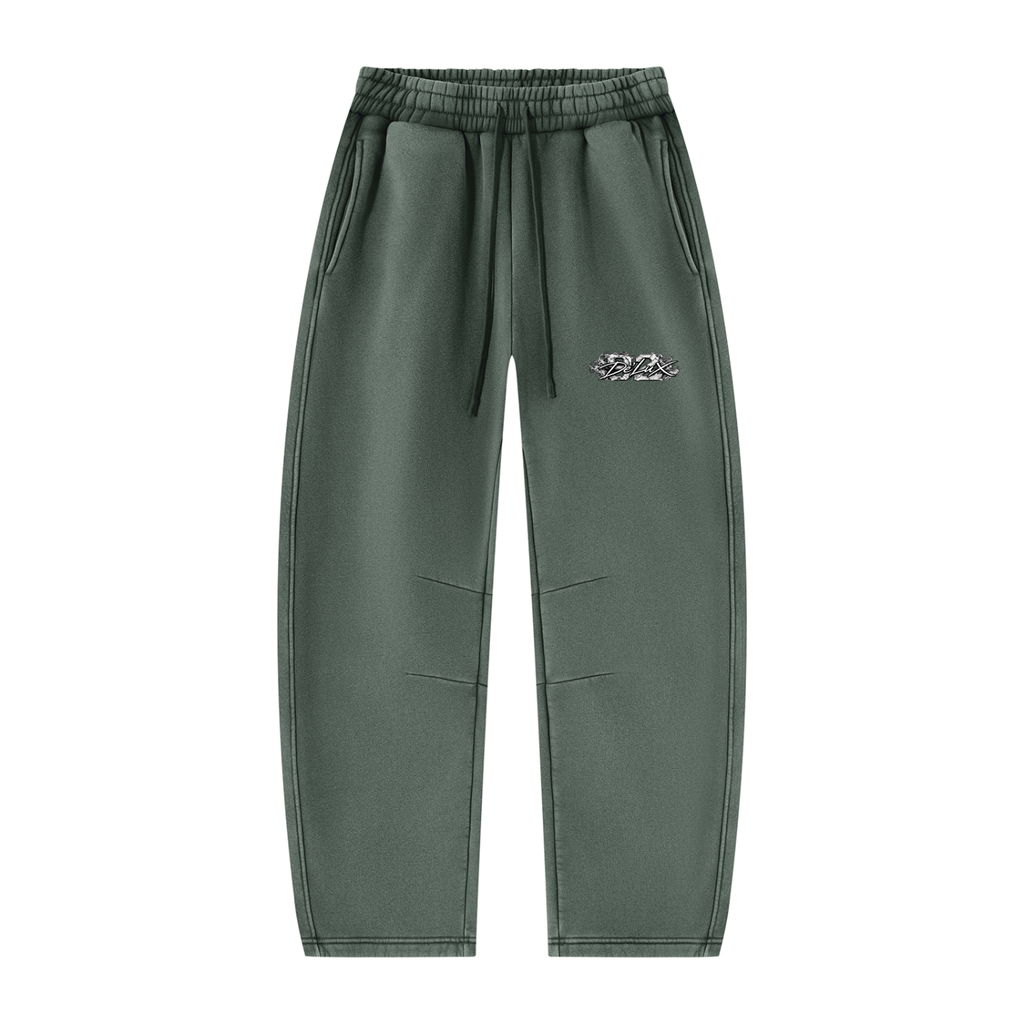 DeLuX Vintage Wash Barrel Leg Fleece Sweatpants