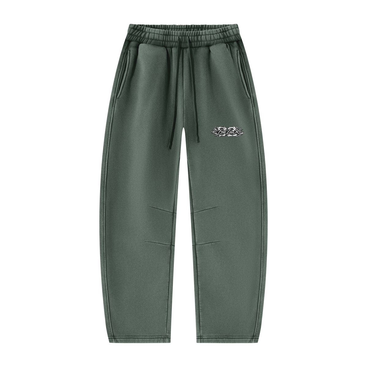 DeLuX Vintage Wash Barrel Leg Fleece Sweatpants