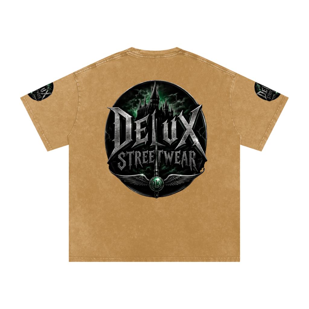 DeLuX Midnight Snow Washed Oversized Cotton T-Shirt